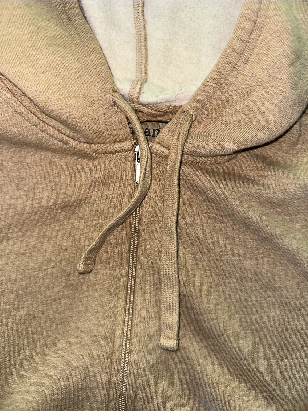 L.L. Bean Tan Full-Zip Hooded Sweatshirt men’s medium - Picture 9 of 12